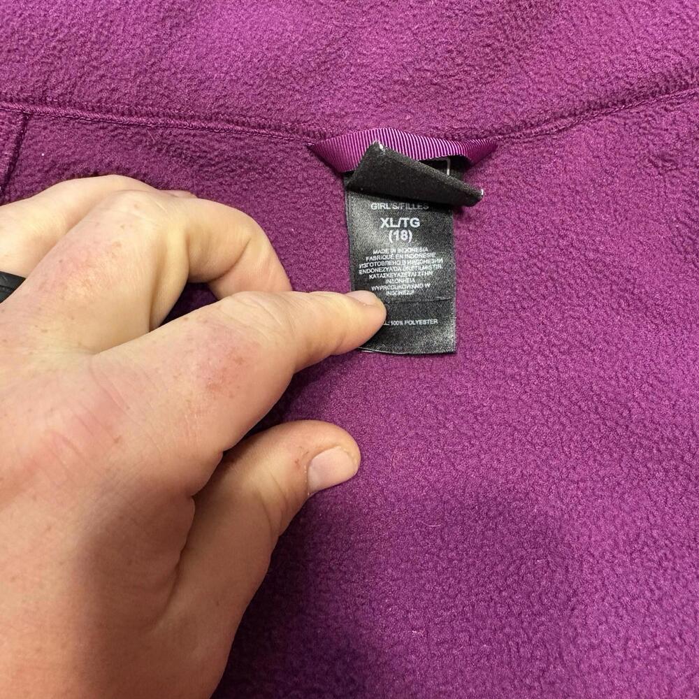 The North Face Girl's Sz XL 18 Purple 2-in-1 Fleece Lined Rain Snow Jacket EUC - Picture 7 of 15